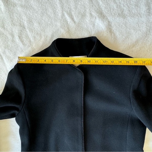 Fleurette Loro Piana Black City Classic Wool Coat / Trench Size 10P - Picture 13 of 14